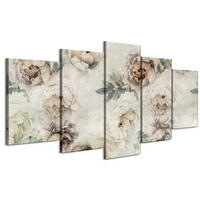 LEINWANDBILD Pfingstrosen 5-tlg. 200x100 cm - Multicolor, Holz (200/100cm) - LUMASOUL