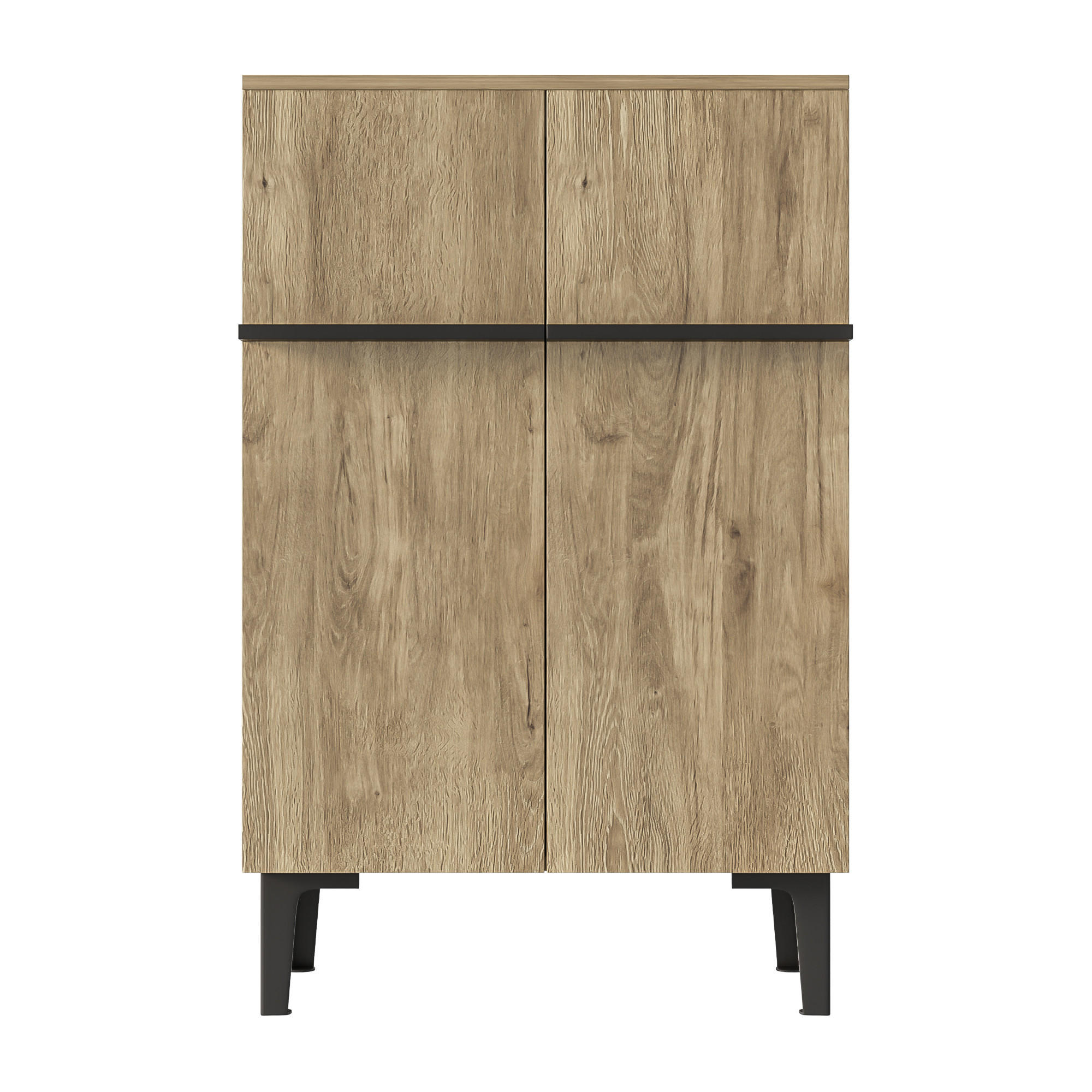 SCHUHSCHRANK Holzfarbe Schwarz 60/34,5/95 cm - Schwarz, Holzwerkstoff (60/95/34.5cm) - PANGIVO