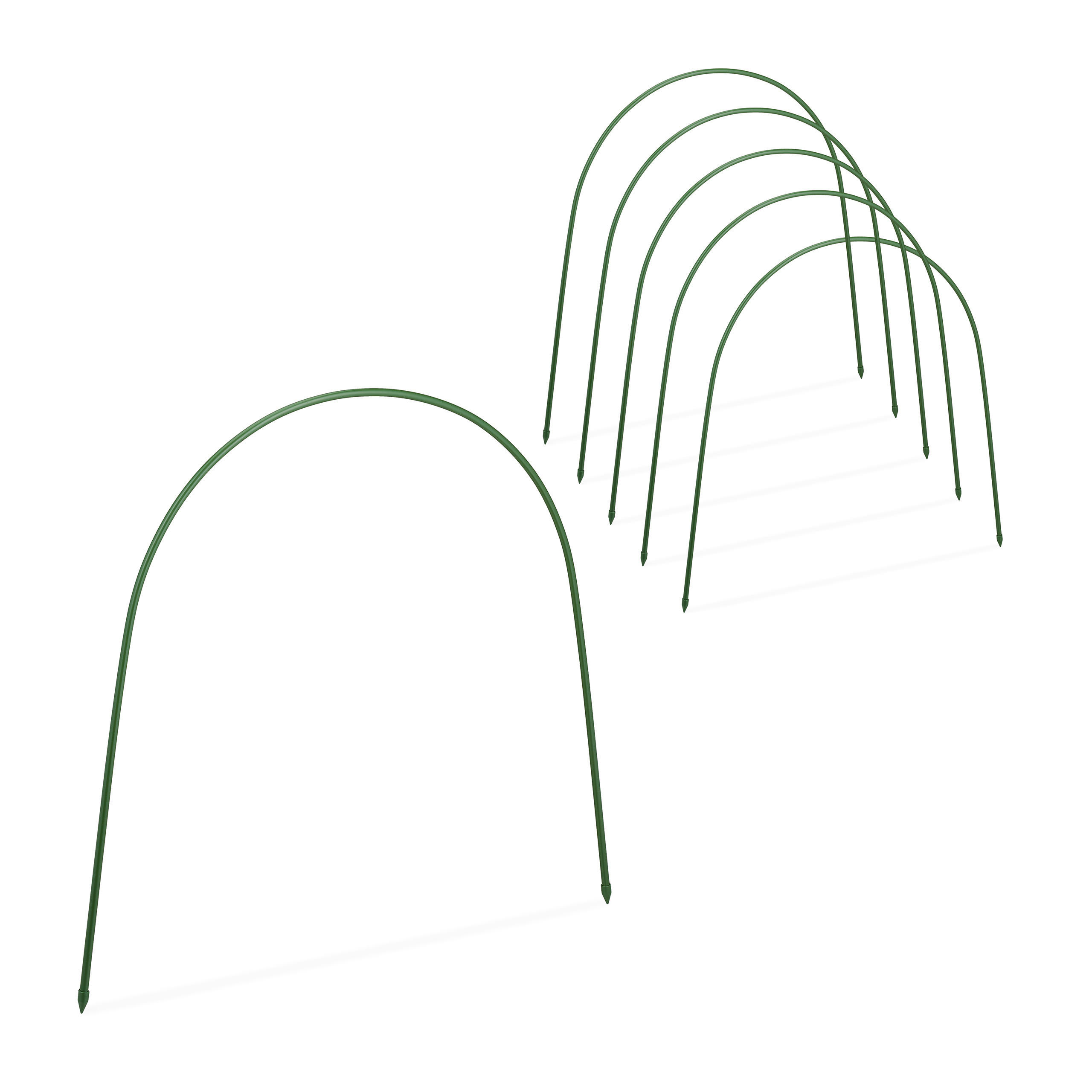 6XTUNNELBÖGEN - Dunkelgrün, Kunststoff/Metall (62/60/1cm) - Relaxdays