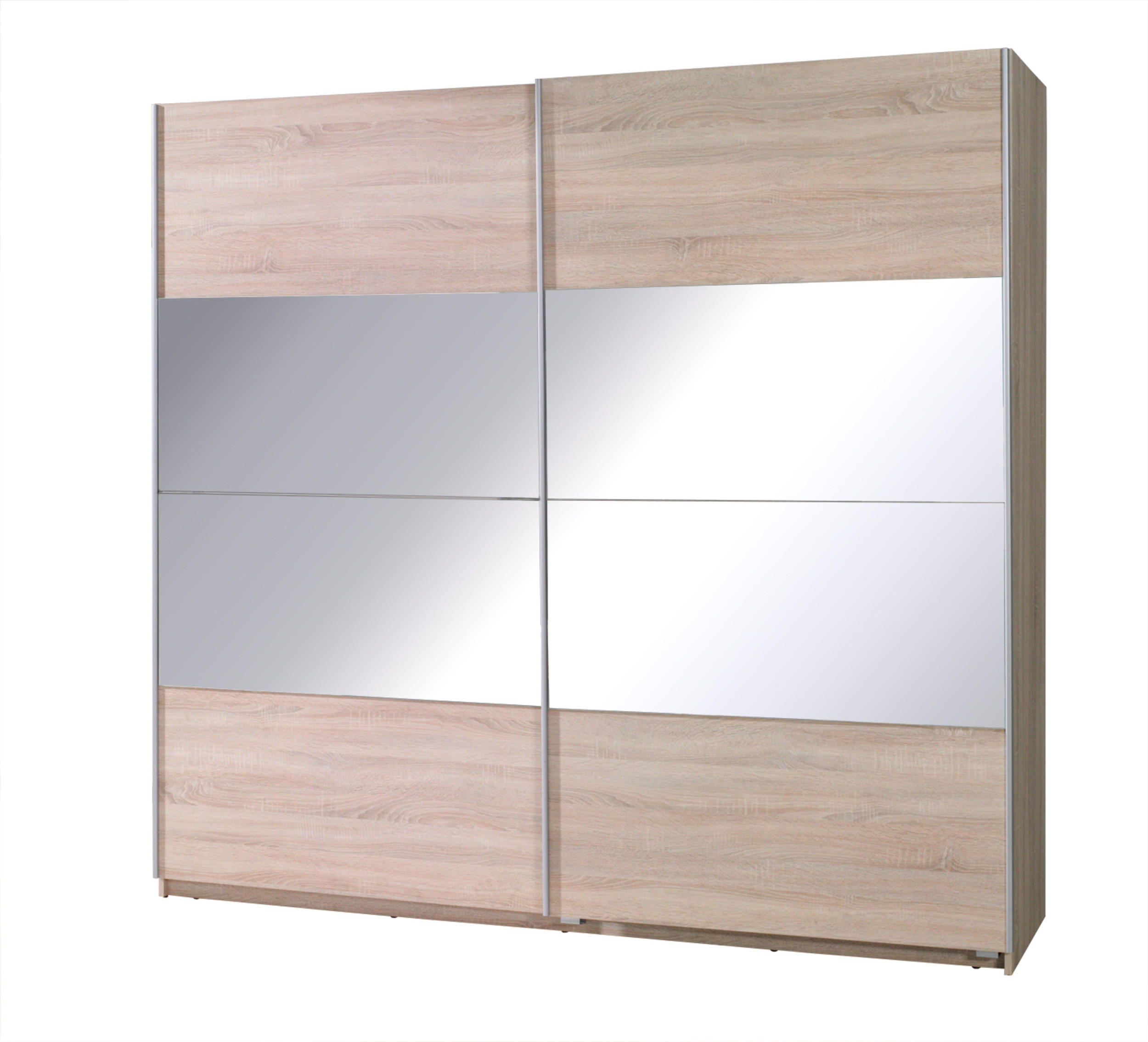 SCHIEBETÜRENSCHRANK - Kleiderschrank Corse 2 Eiche Sonoma - Sonoma Eiche, Holzwerkstoff (255/211/63cm) - Möblo