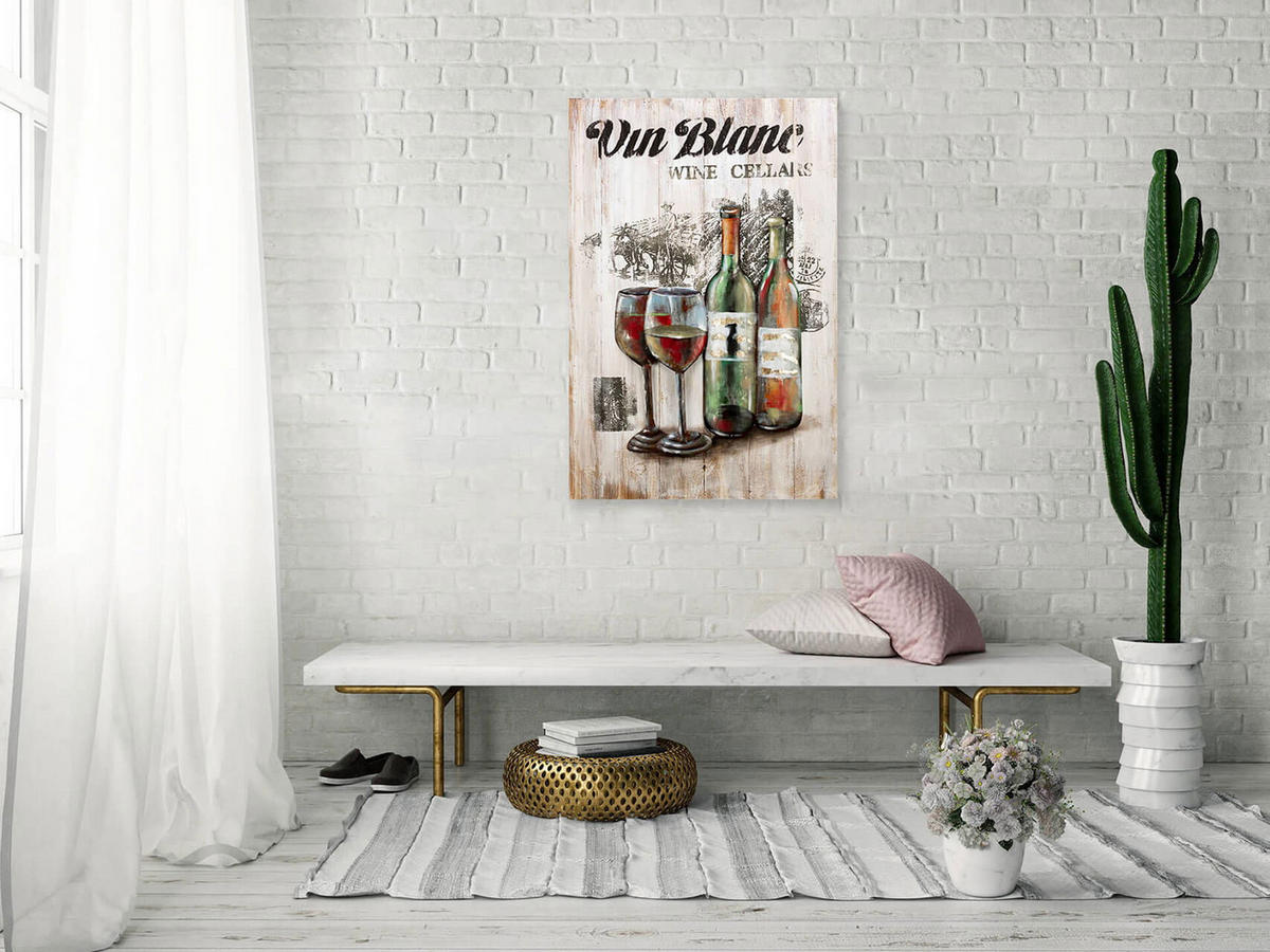 HOLZBILD Gold 60/90 cm - Goldfarben, Holz/Metall (3.11/90cm) - KUNSTLOFT