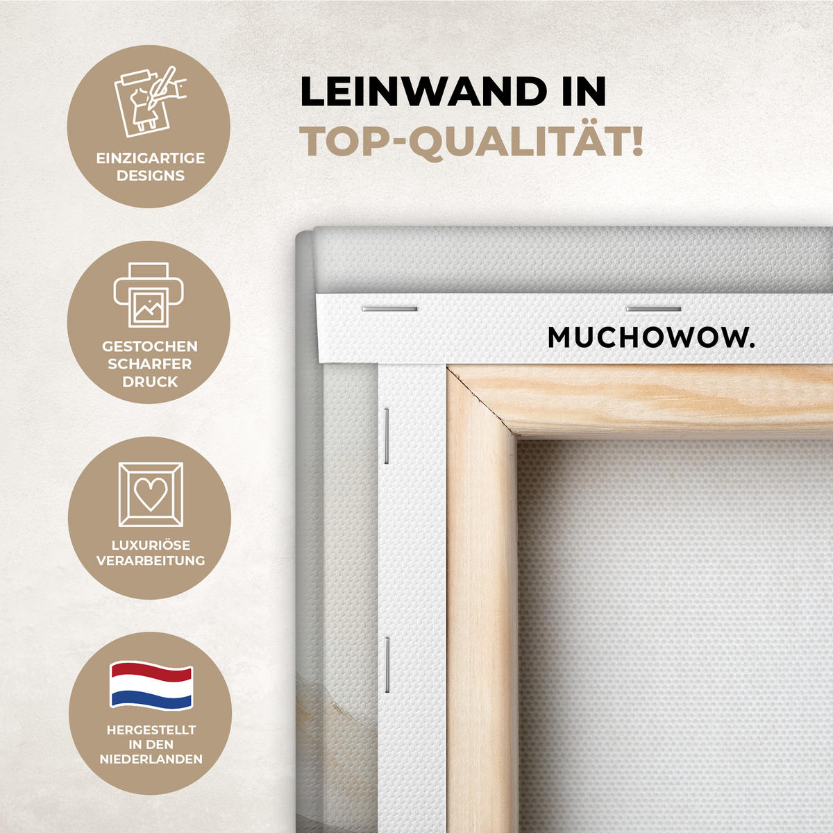 LEINWANDBILD Hügel - Abstrakt - Kreuz - Christentum Deko Wohnzimmer 20x30 cm - Beige, Textil (20/30cm) - MuchoWow