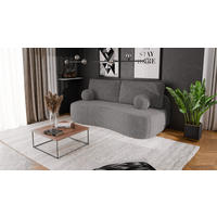 POHOVKA ROTONDO, šedá, látka bouclé, s funkcí rozkladu na lůžko - šedá, textil (101/93/207cm) - MASSENO