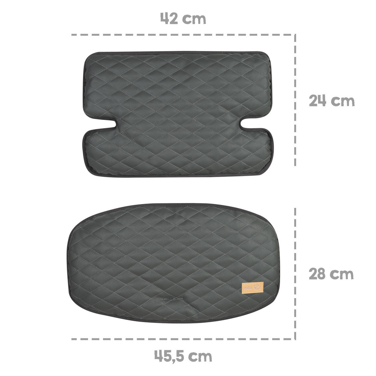 HOCHSTUHL-SITZVERKLEINERER 2-teilig Graphite gesteppt - Dunkelgrau, Textil (28/25/45.5cm) - Roba