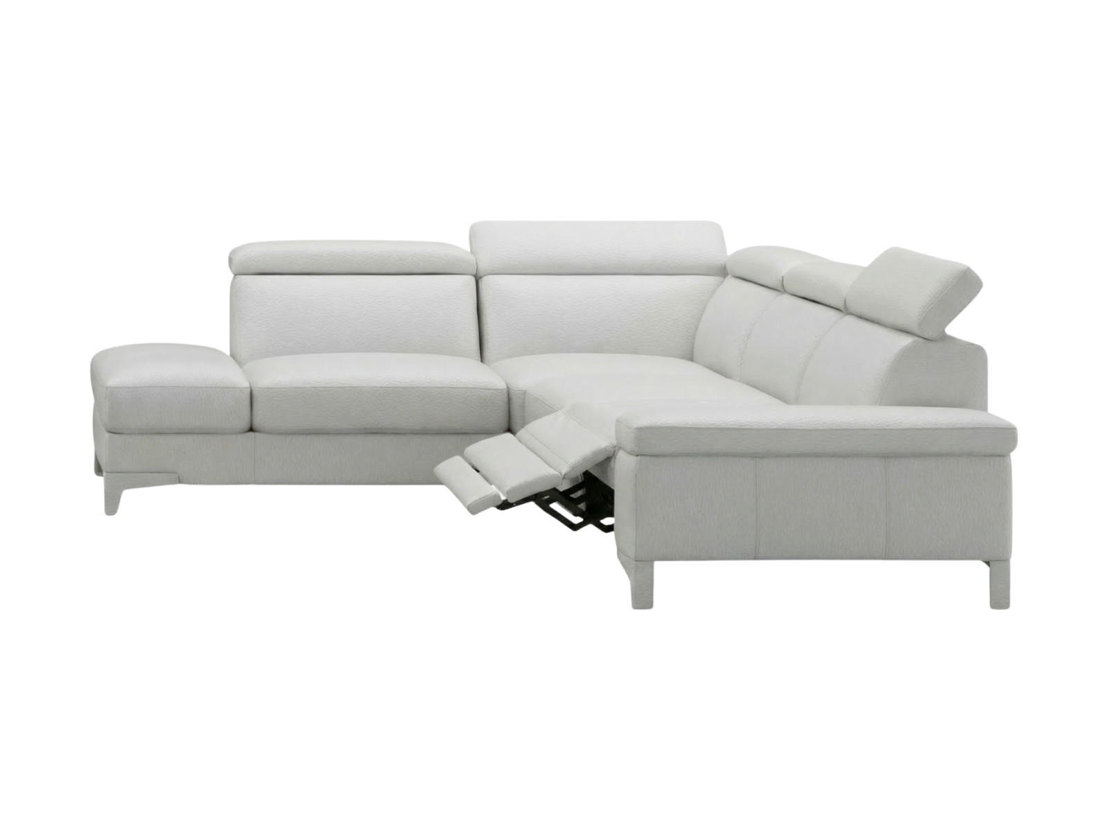 ECKSOFA Talisman Echtleder mit 1 x Relaxfunktion Weiß - Weiß, Leder/Metall (224/271cm)