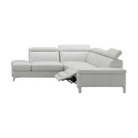 ECKSOFA Talisman Echtleder mit 1 x Relaxfunktion Weiß - Weiß, Leder/Metall (224/271cm)