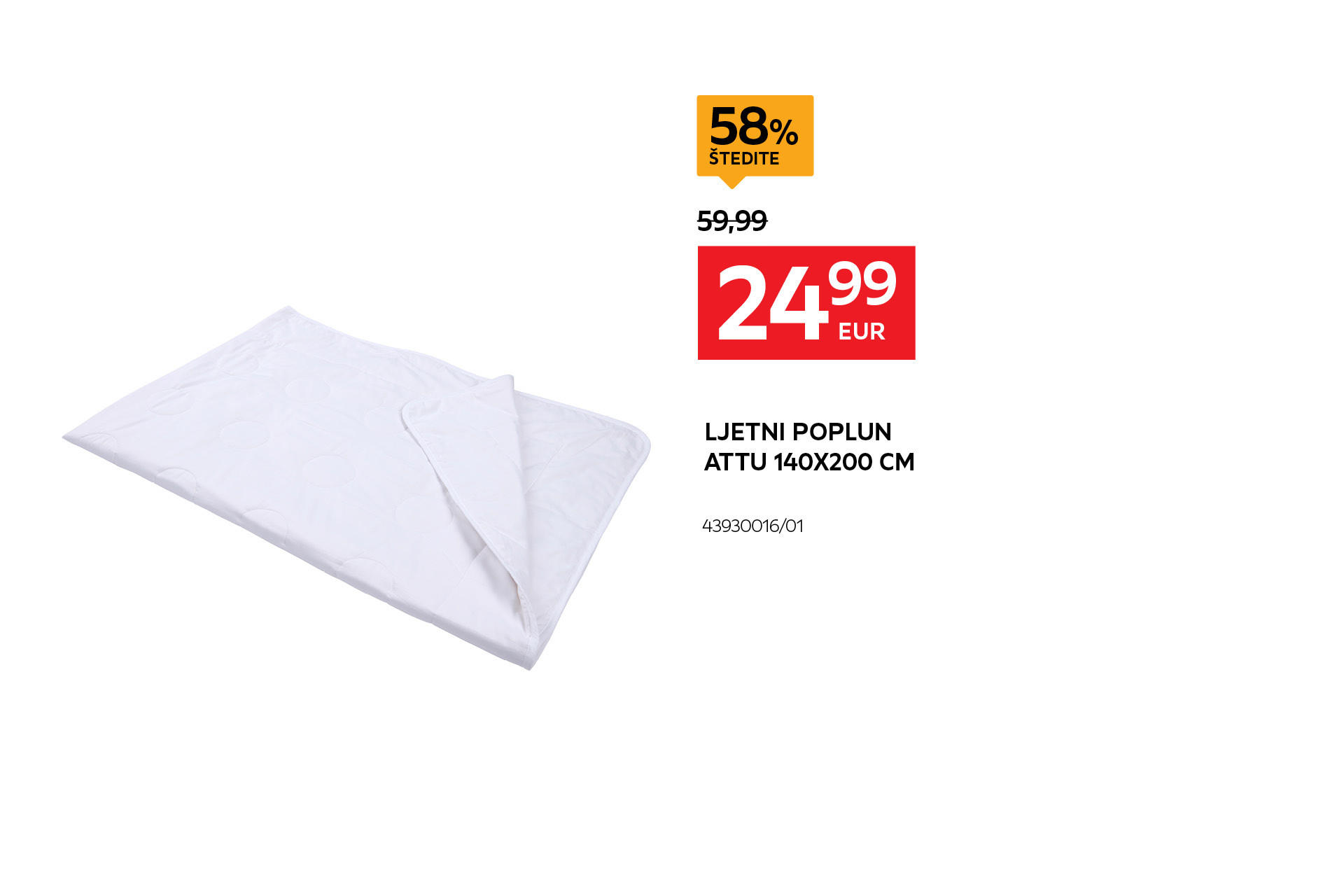 ljetni poplun Attu 140x200 cm 43930016/01 umjesto 59,99 € nova cijena 24,99 € štedite 58%