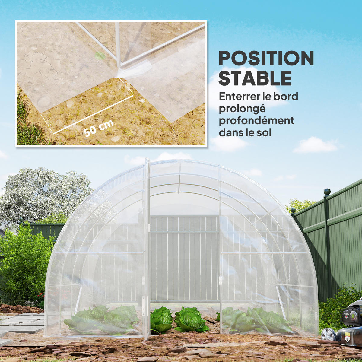 GEWÄCHSHAUS DE-12019 9 m² mit Scharniertür Grün - Transparent, Kunststoff (295/195/295cm) - ComfortXL
