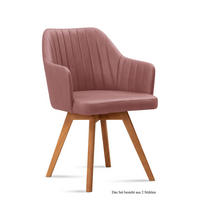 ARMLEHNSTUHL (2er-Set) Domna 58x81x60 Eiche geölt/Rosewood - Eichefarben/Dunkelrosa, Kunststoff (60/81/58cm) - 58aufmkessel