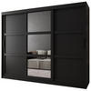 SCHWEBETÜRENSCHRANK 200/250/62 3-türig - Schwarz, Holz/Kunststoff (250/200/62cm) - MÖBEL KRYSPOL