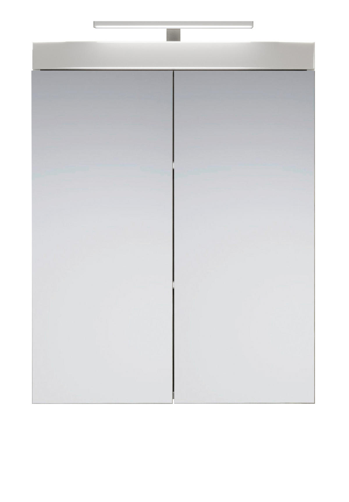 SPIEGELSCHRANK weiß Hochglanz 60 x 77 cm, Badschrank inklusive Beleuchtung - Weiß, Glas/Holzwerkstoff (60/77/17cm) - Top.Furn