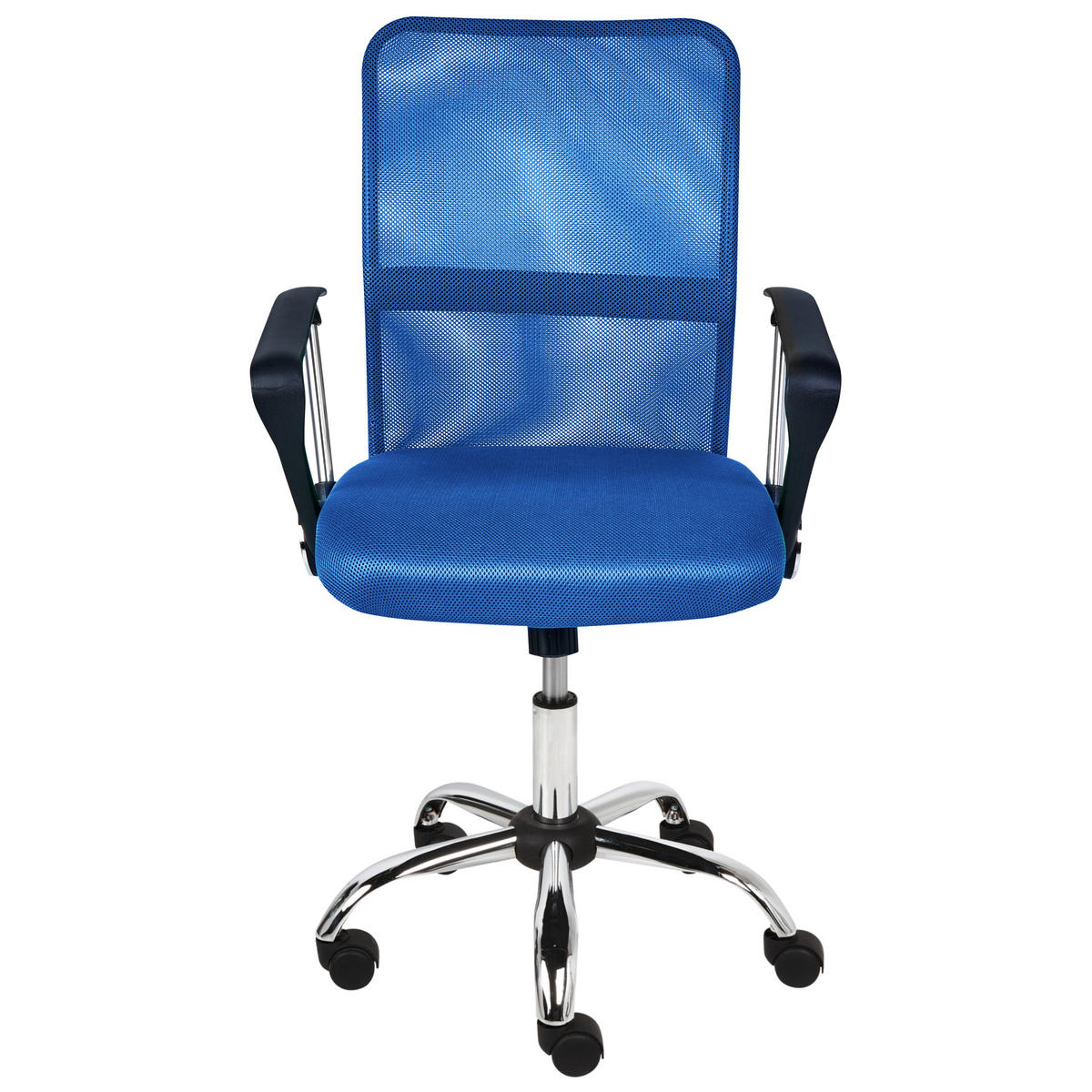 BÜROSTUHL Blau Best - Blau/Silberfarben, Textil (55/94/55cm) - Beliani