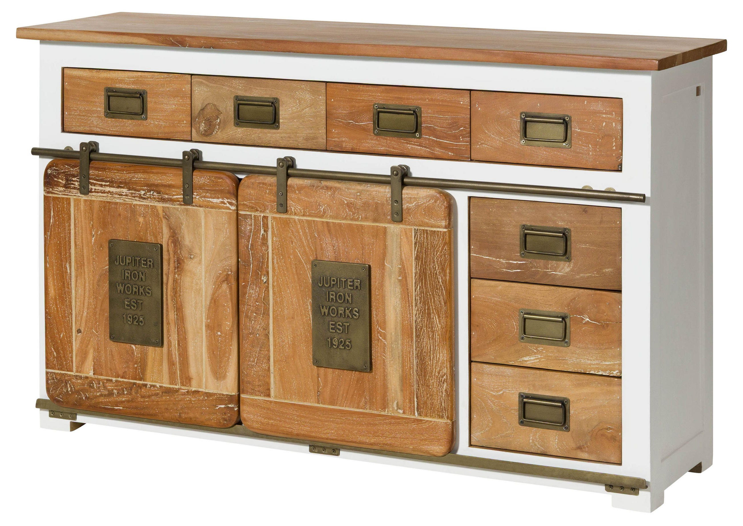 Massivmoebel24 Sideboard Weiß 150x90x45 cm