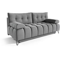 SCHLAFSOFA Bergen im Veloursstoff, Grau - Schwarz/Grau, Textil (197/93/100cm) - Beautysofa