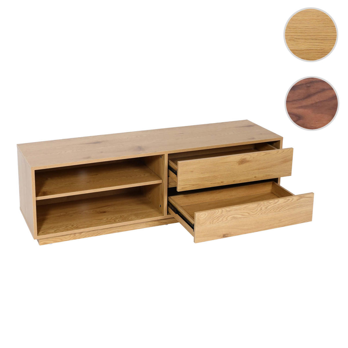 TV-RACK Eiche Dekor - Eichefarben, Holzwerkstoff (140/42/40cm) - MCW