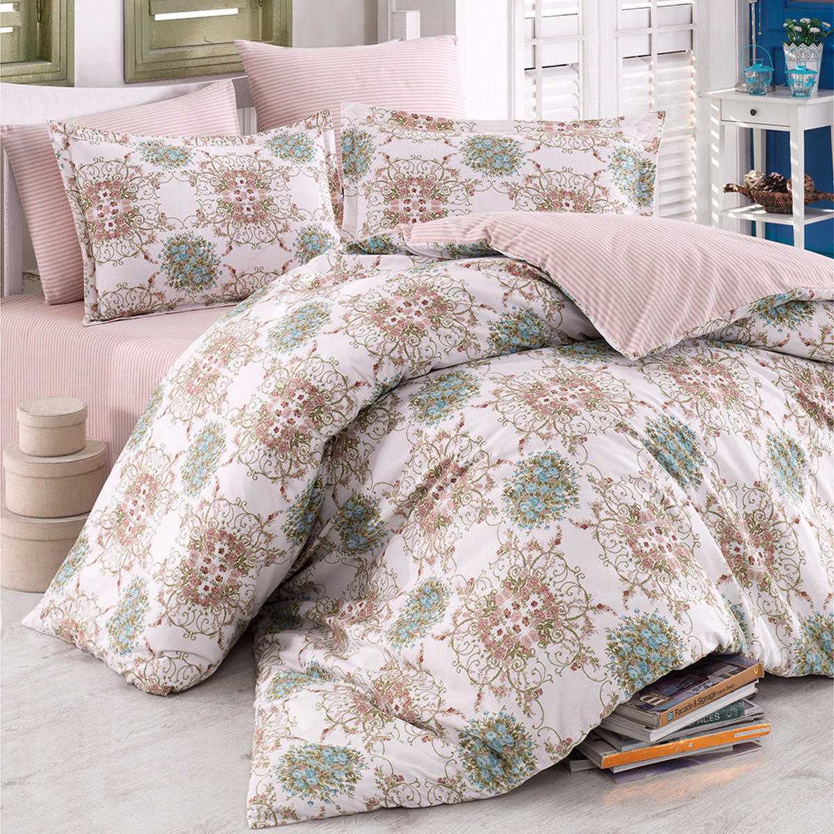 BETTWÄSCHE 6-teilig 220/240 cm SULTAN - Grün, Textil (220/240cm) - ROLFNERS