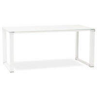 SCHREIBTISCH Weiß 160x80x73 cm - Weiß, Glas/Metall (160/80/73cm) - AlterEgo