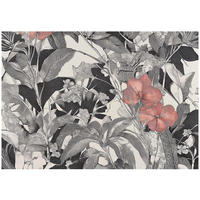 FOTOTAPETE Blumen Blätter Vintage Wohnzimmer Vlies Tapete 300x210 - Multicolor, Papier (300/210cm) - Wallarena