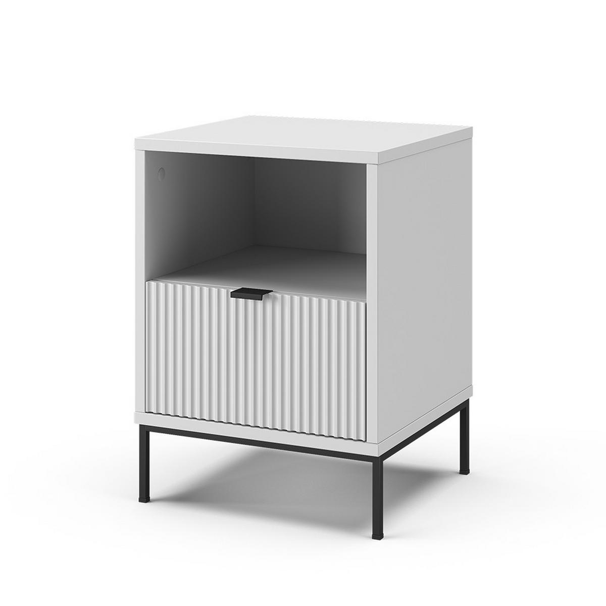 NACHTTISCH Eliza Weiß 40 x 55 cm mit 1 Schublade - Weiß, Holzwerkstoff (40/55/38.1cm) - Vicco