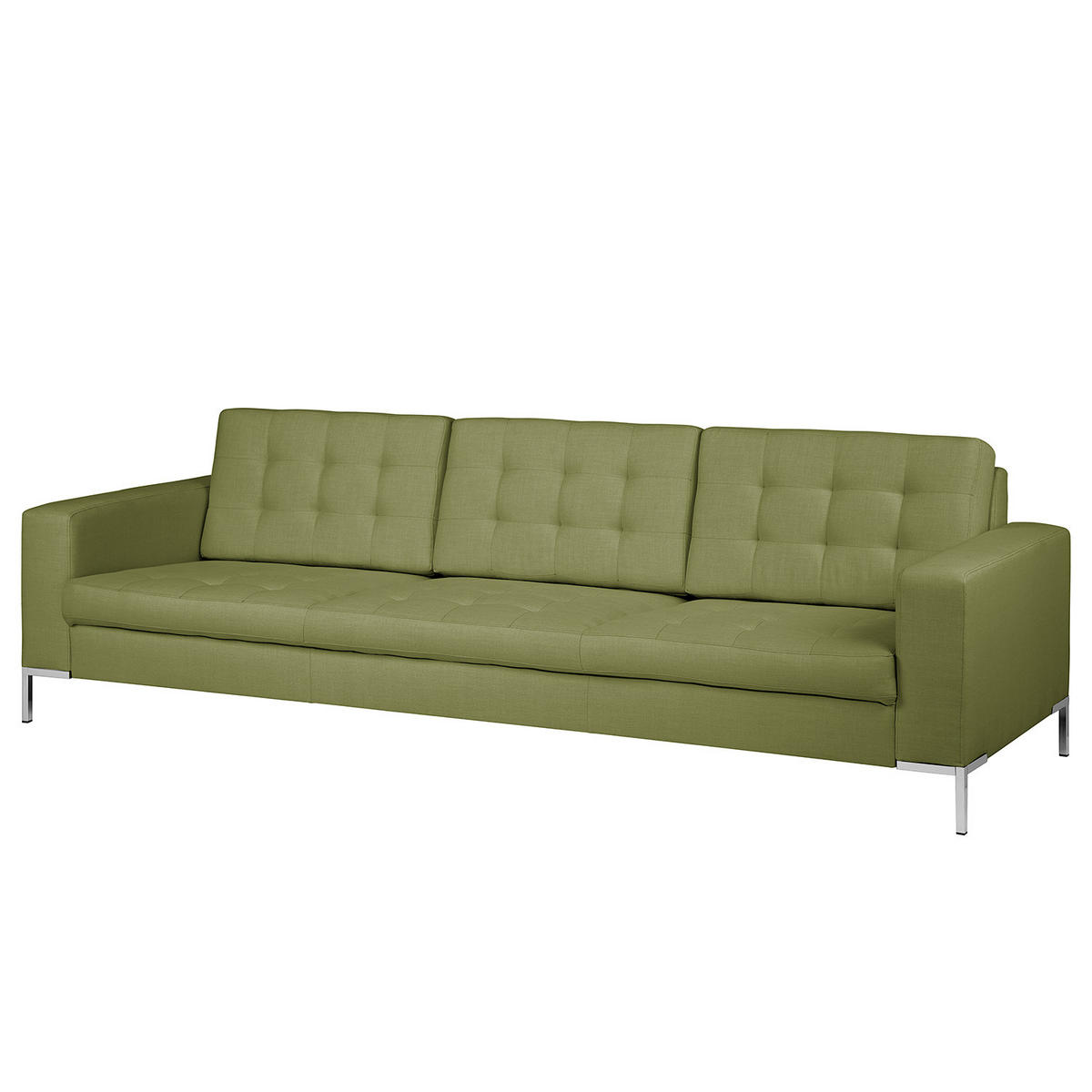 3-SITZER SOFA - Stoff, Olivgrün - Olivgrün, Textil (248/80/87cm) - home24