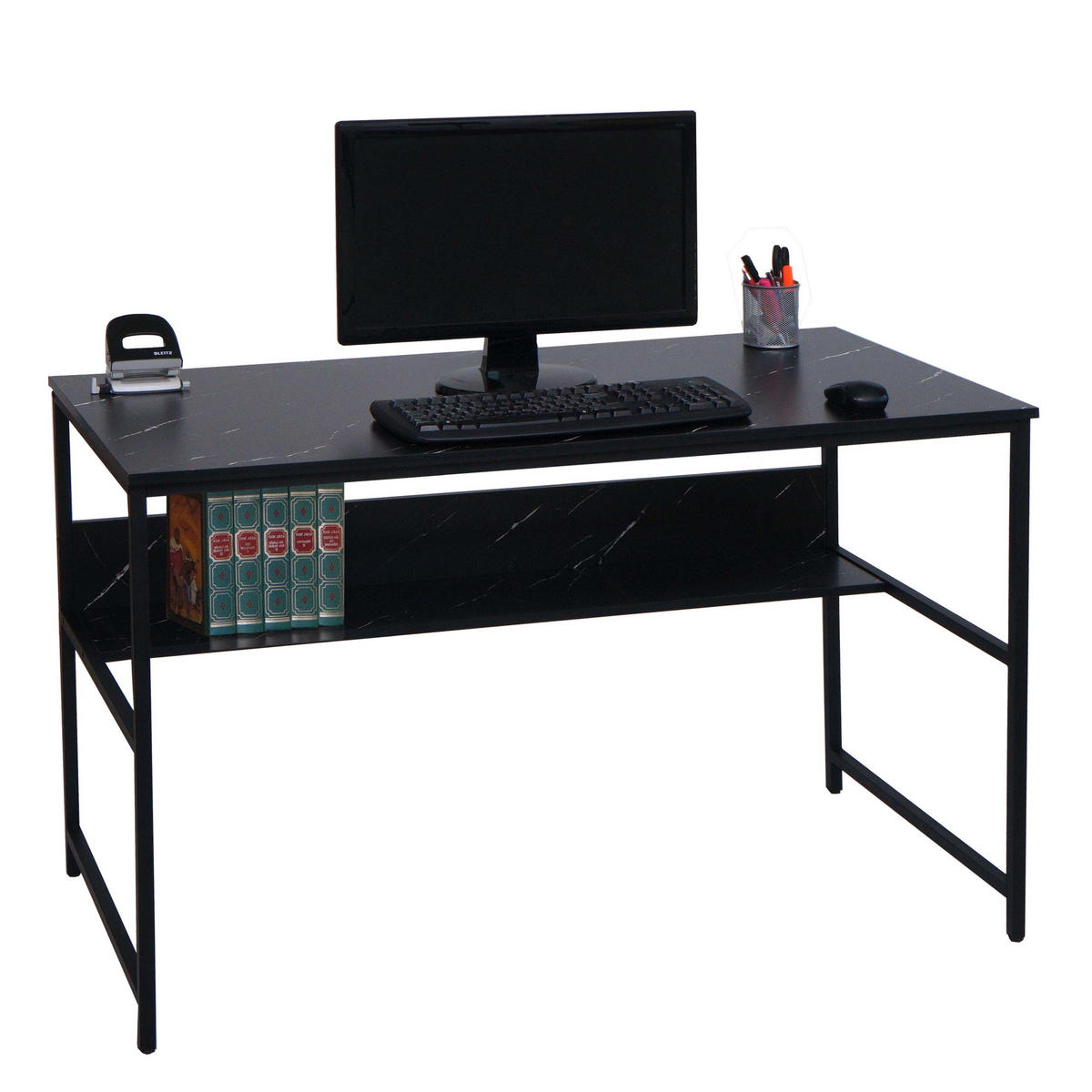 SCHREIBTISCH rechteckig Schwarz - Schwarz, Metall (60/120/78cm) - MCW