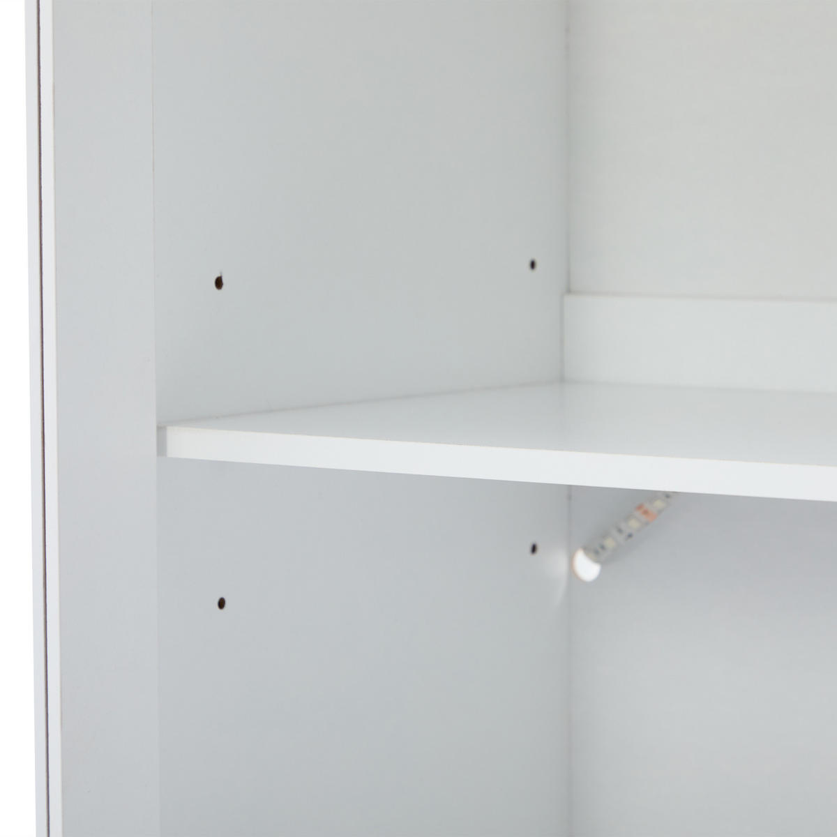 LED-VITRINE mit 2 Schubladen in weiß - Weiß, Holz (36/165/60cm) - KOMHTOM