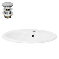 WASCHBECKEN - Weiß, Metall (48.5/19.5/57cm) - LuxeBath