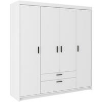 DREHTÜRENSCHRANK Elena mit 4 Türen und 2 Schubladen, ohne Spiegel Weiß - Weiß, Holzwerkstoff (176/190/53cm) - Beautysofa