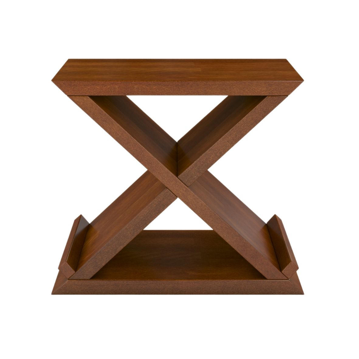 MASSIVHOLZNACHTTISCH Jarocin in X-Form, Buche - lackiert, Nussbaumfarbe - Walnussfarben, Holz (42/40/30cm) - Visby