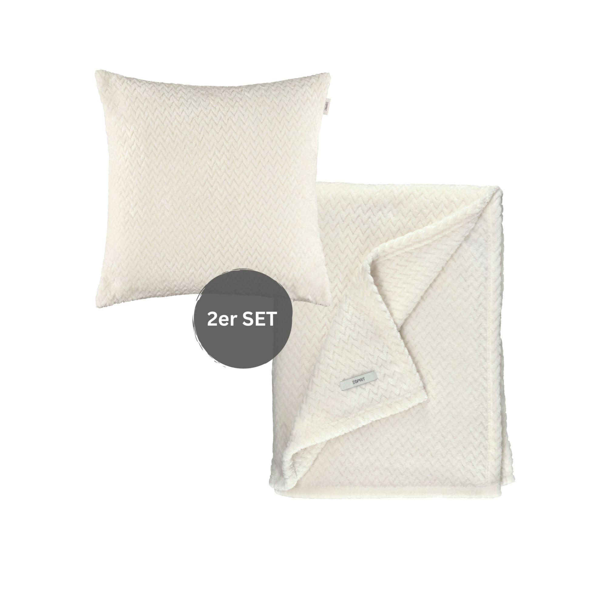 WOHNDECKE MIT DEKOKISSENHÜLLE COMFY-2 - Weiß, Textil (140/190cm) - Esprit