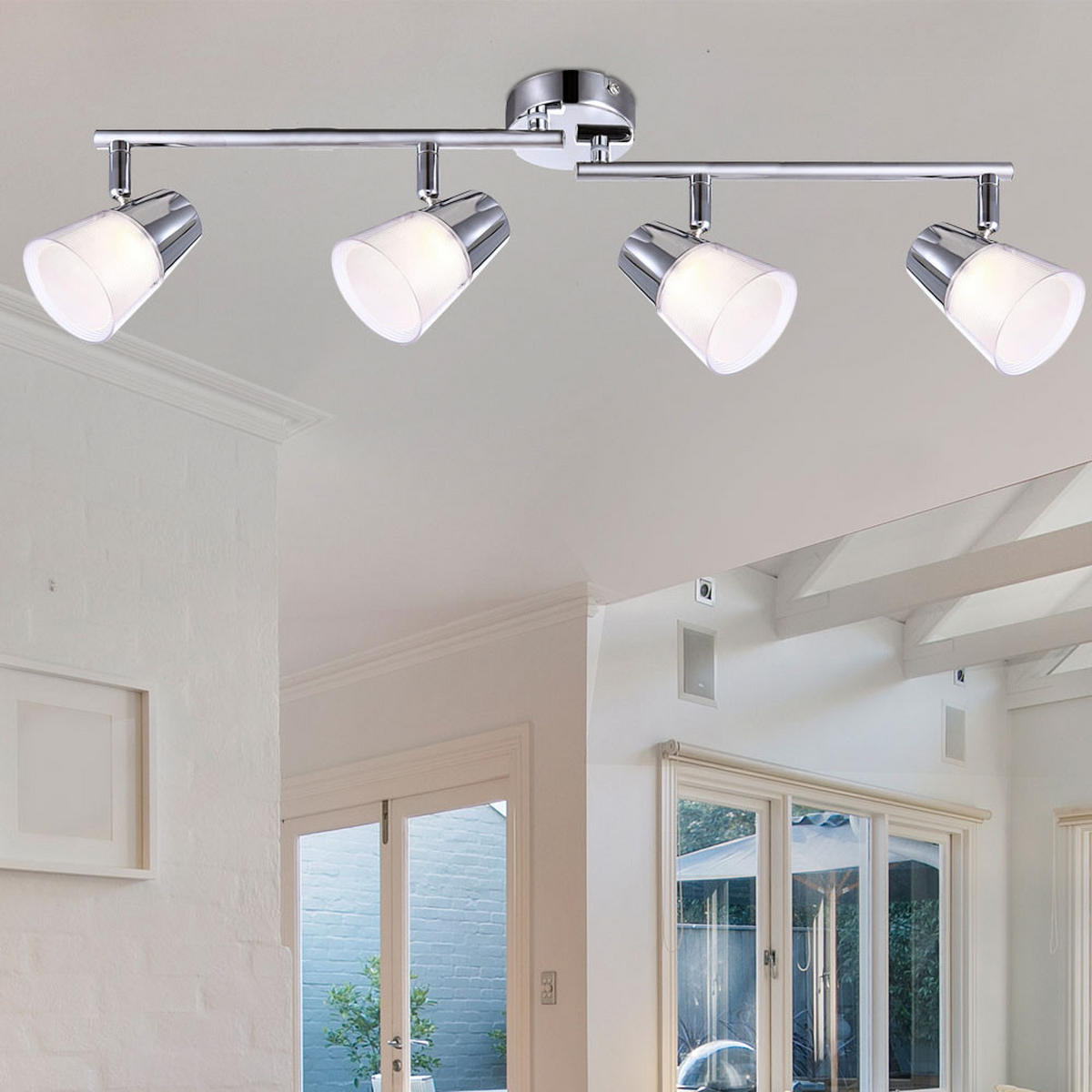 LED DECKENLEUCHTE TIEKA Silber - Silberfarben, Metall (60/60/15.5cm) - Globo Lighting