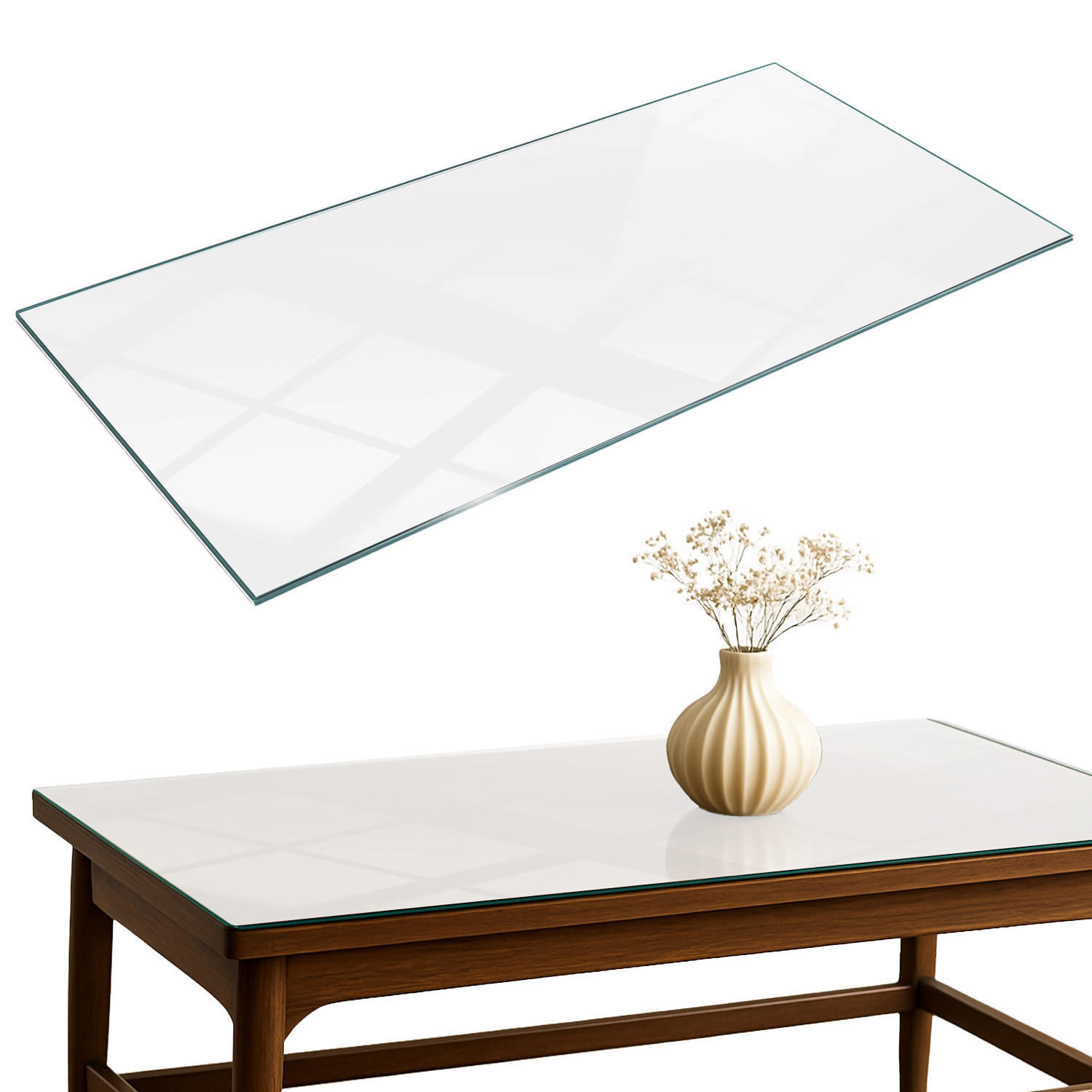 TISCHPLATTE 60x60 cm Farbe Weiß, glatt - Weiß, Glas (100/50/0.4cm) - TULUP