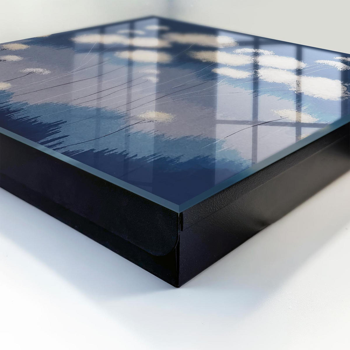 SCHLÜSSELBOX Schwarz 30x30 cm- Türöffnung nach rechts - Löwenzahn - Blau, Metall (30/30/5cm) - TULUP