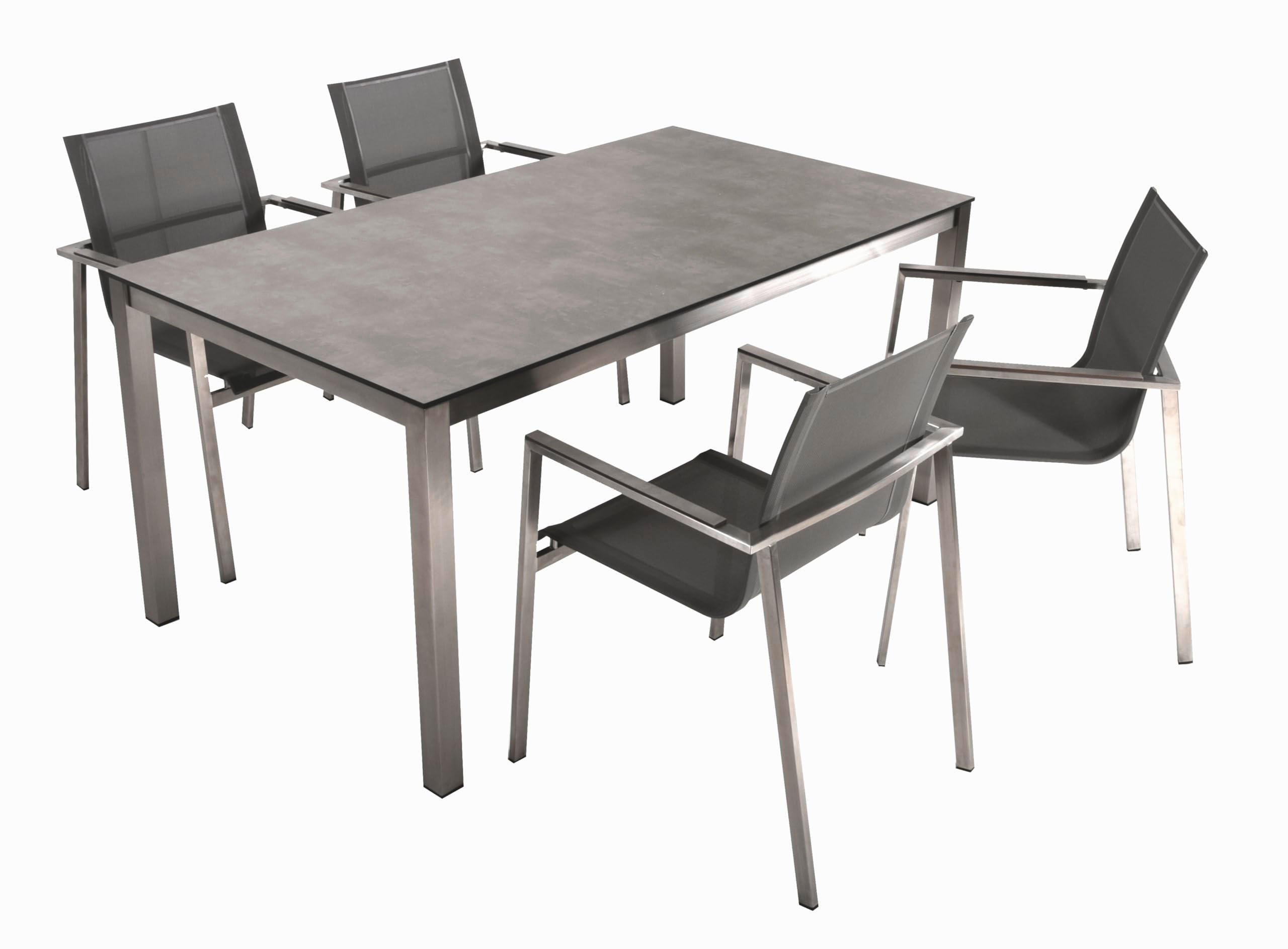 GARTEN-SITZGRUPPE Gunnar 5-teilig Gartenmöbel-Set - Grau, Kunststoff - DELUKE