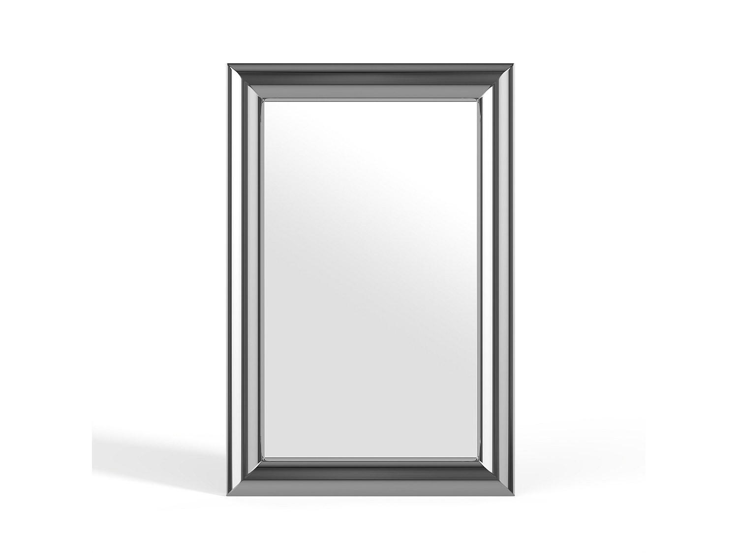 WANDSPIEGEL - 80 cm x 4 cm - Metall - Silberfarben - BORAYA - Silberfarben, Metall (80/120/4cm) - Vente-Unique