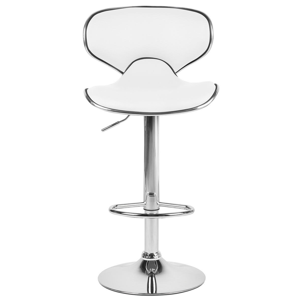 BARHOCKER 2er-Set Kunstleder Weiß Conway - Weiß, Textil/Metall (45/110/35cm) - Beliani