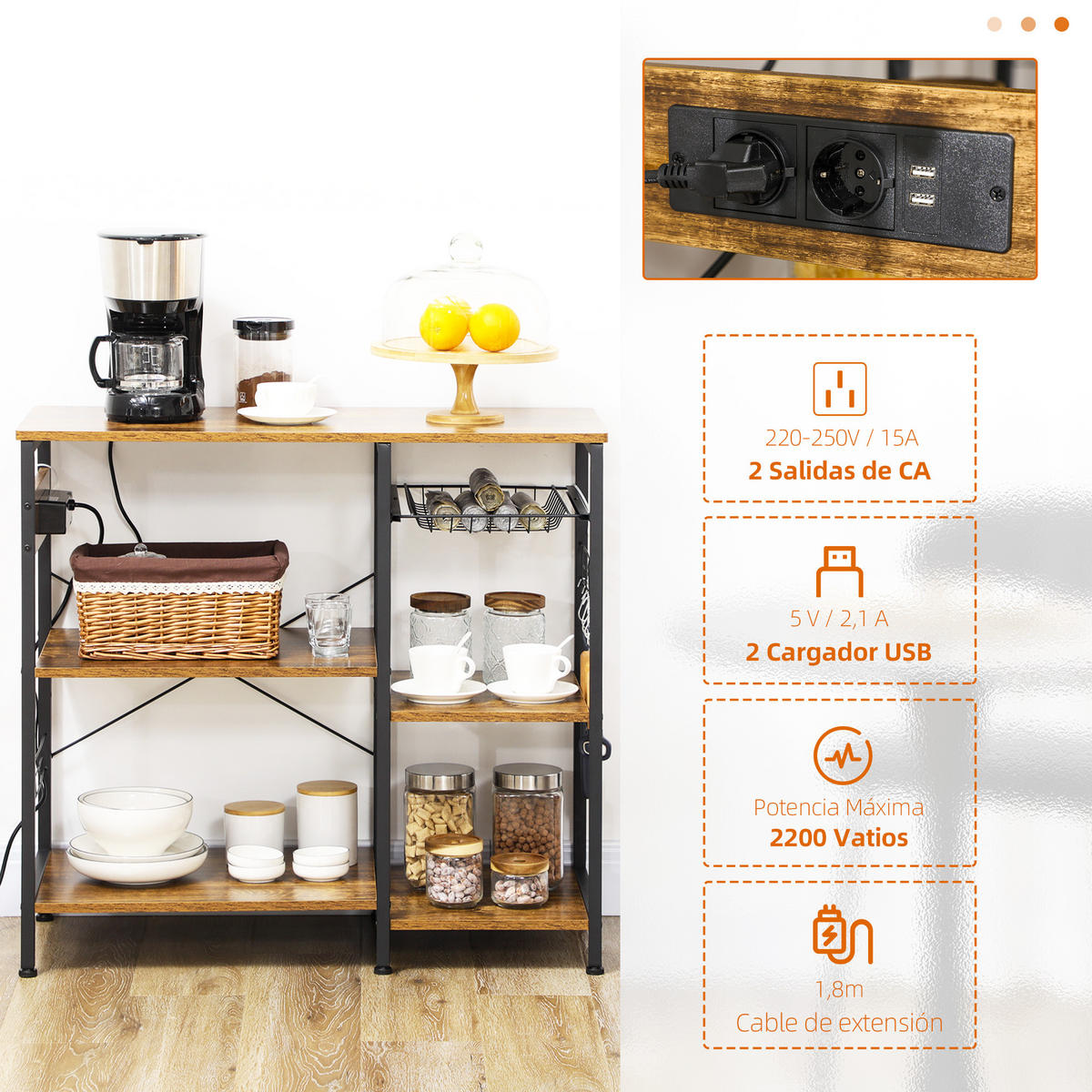 KÜCHENREGAL Braun 1 Stück - Braun, Holzwerkstoff (40/83/90cm) - GiPP
