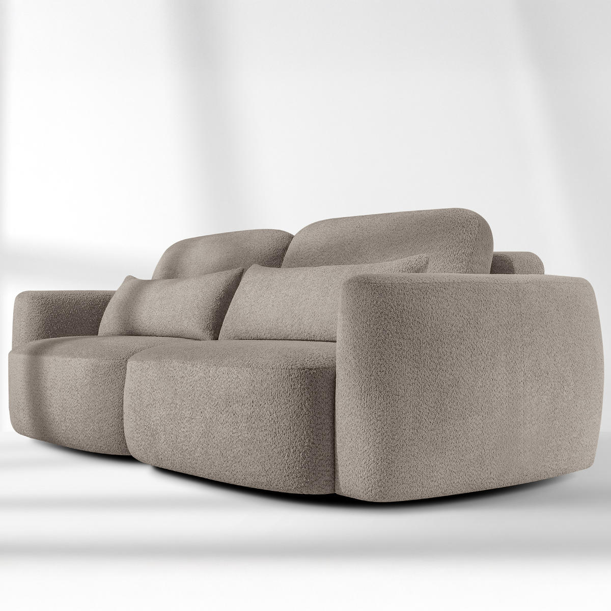 SOFA 3 ELOSA - Grau, Holz/Textil (245/85/115cm) - KONSIMO®