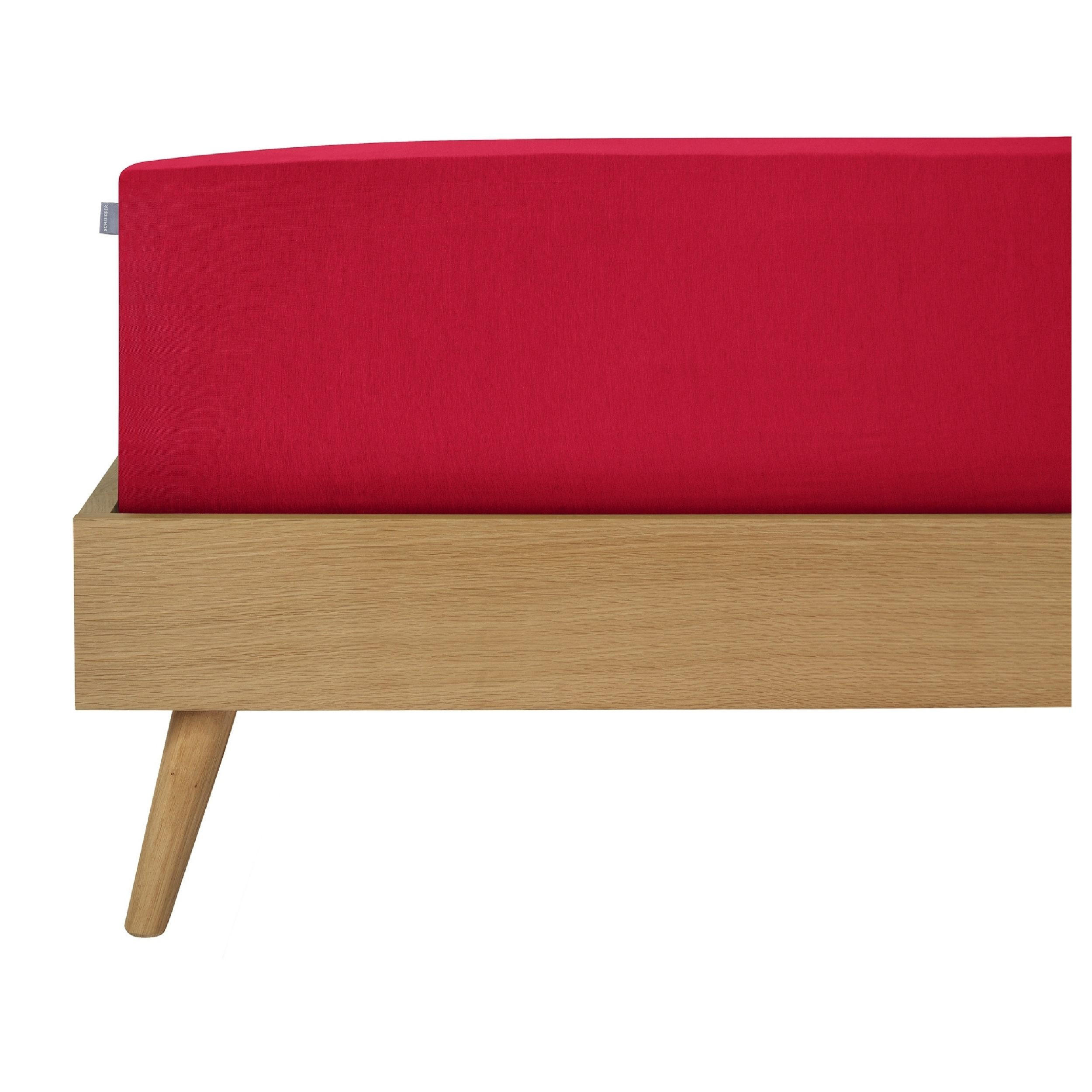 SPANNBETTLAKEN Jessi 100% Baumwolle 180x200 cm Rot - Rot, Textil (180/200cm) - SCHIESSER