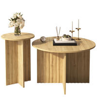 COUCHTISCH-SET 2-teilig 76/40 cm in Holzoptik, platzsparendes Nestdesign - Naturfarben, Holzwerkstoff (76/76/50cm) - Flora Grace