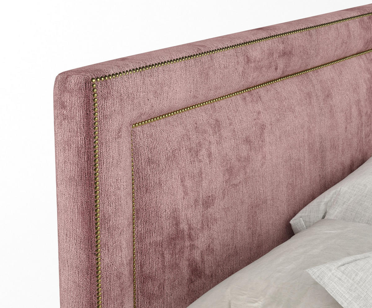 BOXSPRINGBETT Luxora Rosa 180/200 cm - Schwarz/Rosa, Holz/Holzwerkstoff (180/200cm) - Maison de Reve