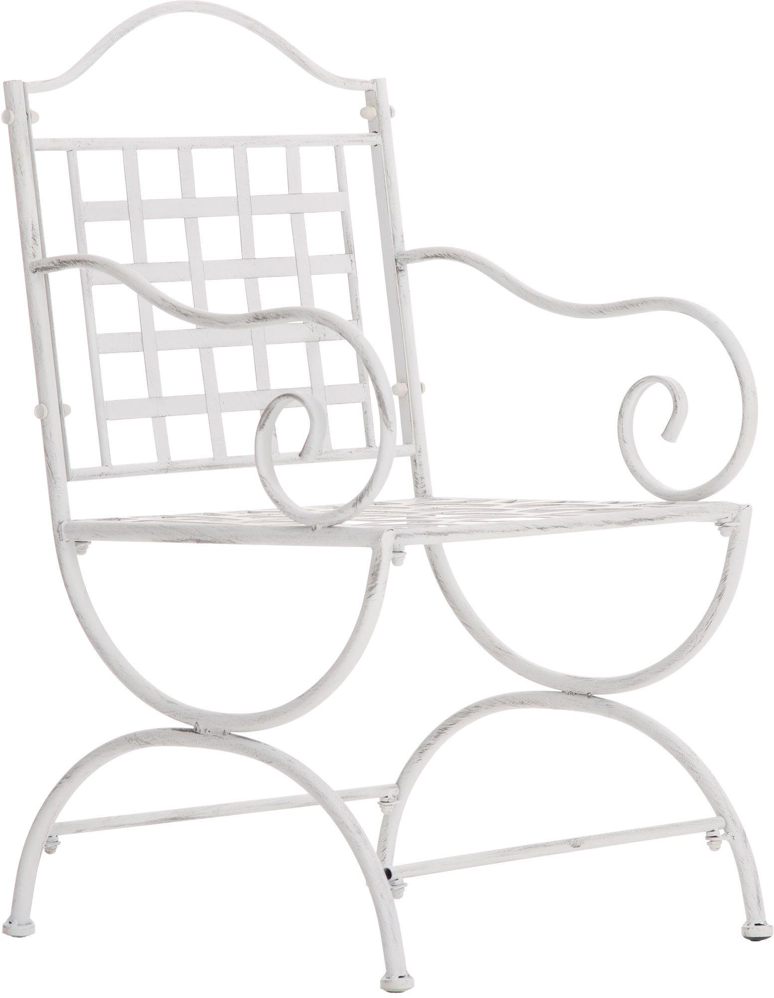 GARTENSTUHL Metall Antik Weiß - Weiß, Metall (56/92/53cm) - CLP