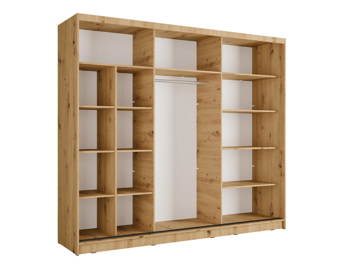 SCHIEBETÜRENSCHRANK ALUNA 13 - 248/215/62 cm 2-Türig Artsian Oak/Grau Graphite - Eiche Artisan/Grau, Holz/Holzwerkstoff (248/215/62cm)