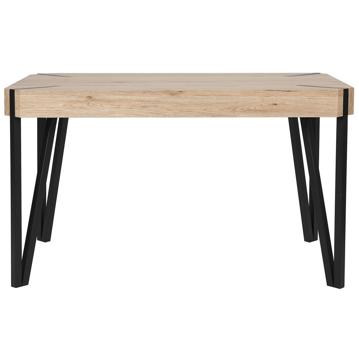 ESSTISCH 130/80/75 cm Hellbraun, Schwarz Rechteckig Cambell - Hellbraun, Holzwerkstoff (130/80/75cm) - Beliani