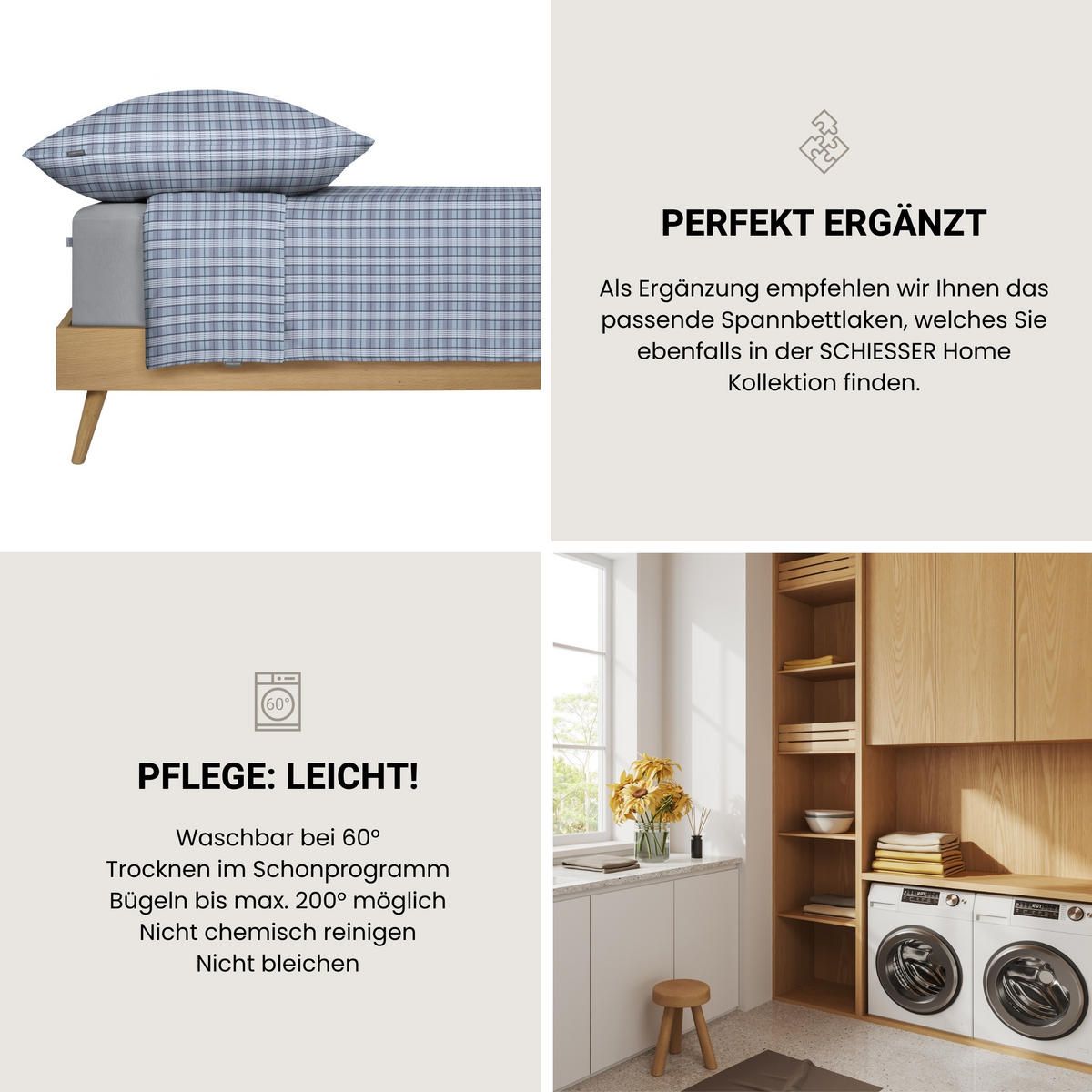 BETTWÄSCHESET Kate - Renforcé - 2-teilig - 135 x 200 cm - Hellblau - Hellblau, Textil (135/200cm) - SCHIESSER