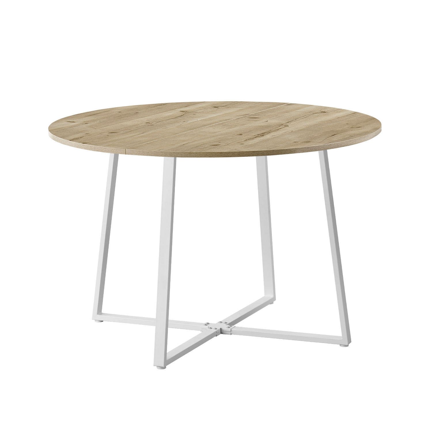 ESSTISCH NOA Sandeiche, 110/110/76 cm - Weiß/Eiche San Remo, Holzwerkstoff/Metall (110/110/76cm) - B&D Home