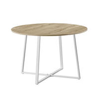 ESSTISCH NOA Sandeiche, 110/110/76 cm - Weiß/Eiche San Remo, Holzwerkstoff/Metall (110/110/76cm) - B&D Home