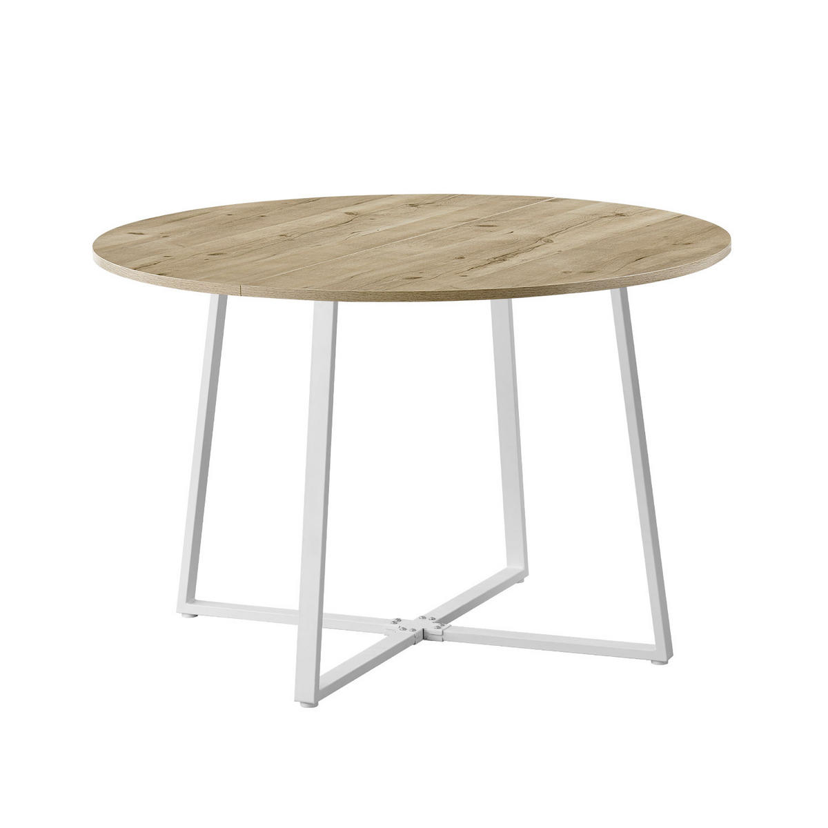 ESSTISCH NOA Sandeiche, 110/110/76 cm - Weiß/Eiche San Remo, Holzwerkstoff/Metall (110/110/76cm) - B&D Home