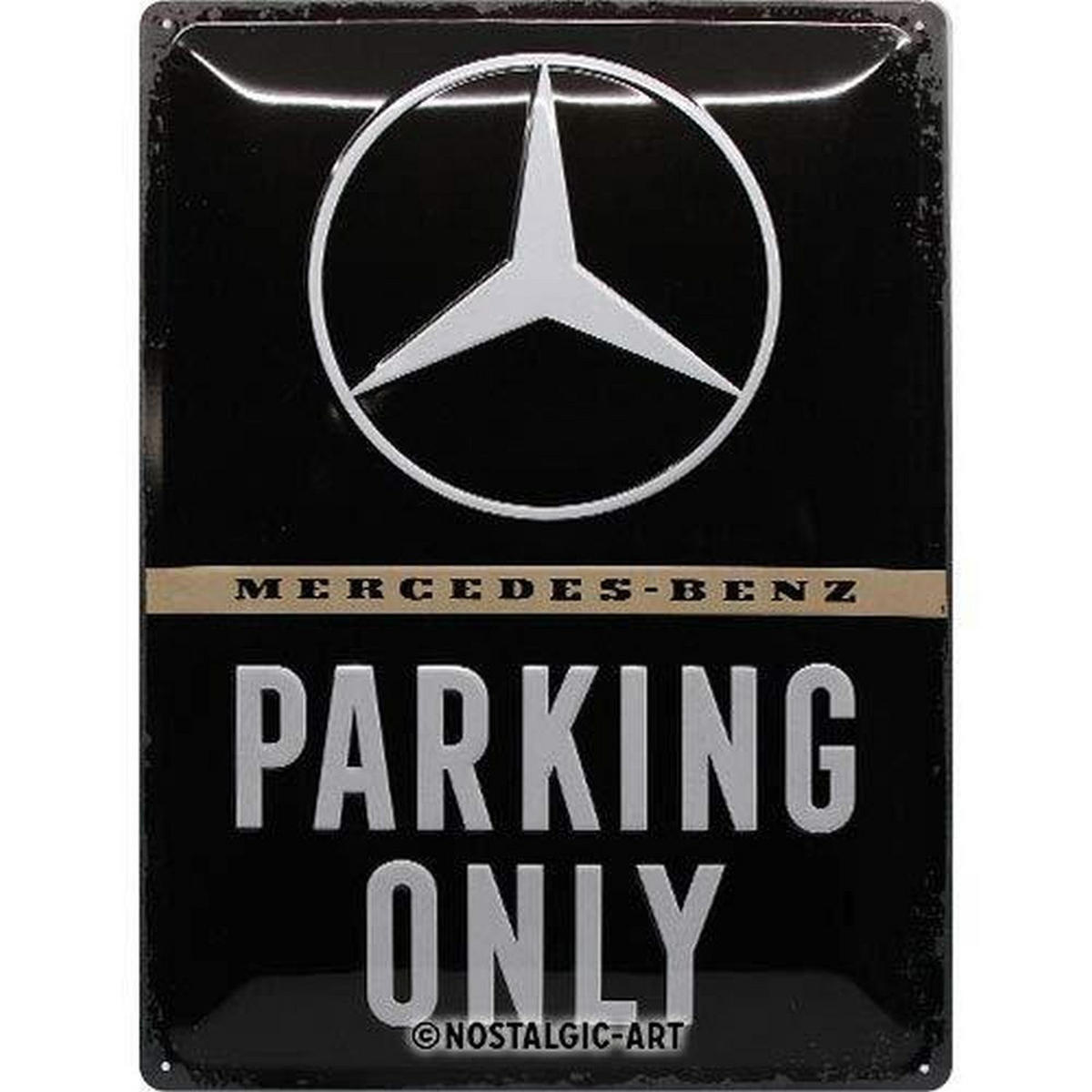 BLECHSCHILD 30/40 cm Mercedes-Benz Parking Only - Multicolor, Metall (30/40/0.2cm) - Nostalgic-Art