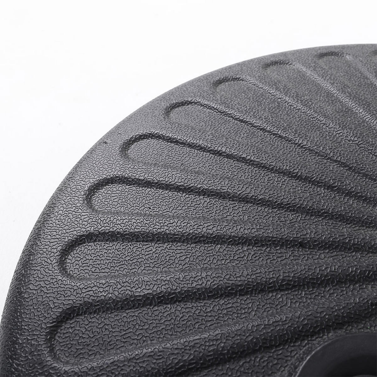 SONNENSCHIRMSTÄNDER Sonnenschirmfuß aus PP in Schwarz mit dekorativem Muster round befüllbar wetterfest standfest Ø56 × 30 cm befüllt bis zu 28 kg - Schwarz, Kunststoff (56/30cm) - Livingandhome